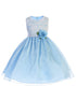 Just Kids Little Girls Blue Floral Lace Easter Flower Girl Dress 2T-6 - SophiasStyle.com